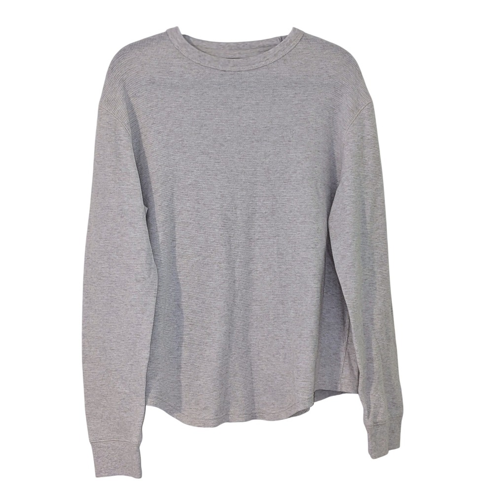 American Eagle Outfitters Mens Long Sleeve Waffle Knit Thermal Shirt Gray M